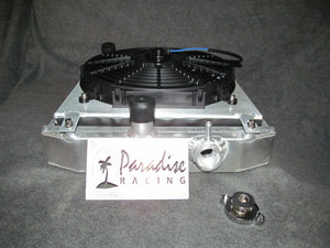 Universal Aluminum 3 Row Racing Radiator & Fan With Shroud Kit